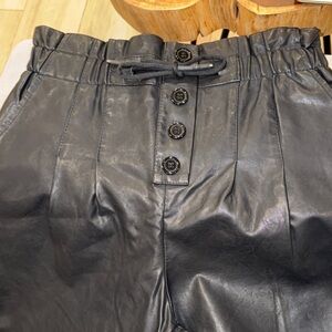 Black Faux Leather Pants